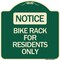 Signmission Bike Rack for Residents Only Heavy-Gauge Aluminum Architectural Sign, 18" x 18", G-1818-24307 A-DES-G-1818-24307 - alternate 1